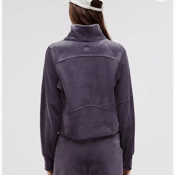 Lululemon Scuba Oversized Funnel-Neck Half Zip Velvet Sweater Sweatshirt Purple - Picture 2 of 15